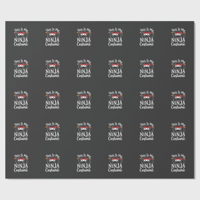 Rolig Ninja Kostym Halloween Design_1 Presentpapper (Platt)