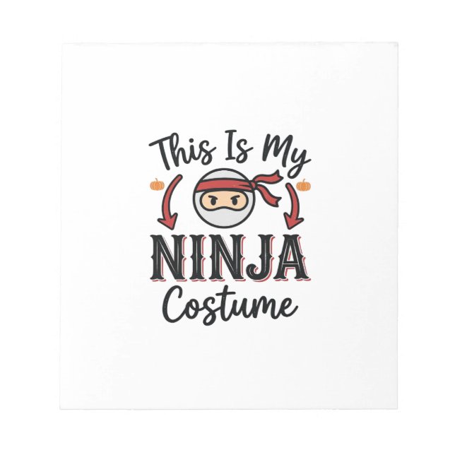 Rolig Ninja Kostym Halloween Vektor Design_1 Anteckningsblock (Framsida)