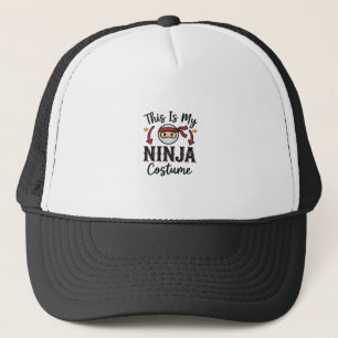 Rolig Ninja Kostym Halloween Vektor Design_1 Keps