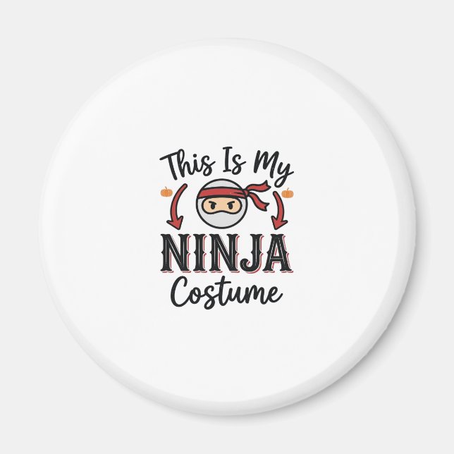 Rolig Ninja Kostym Halloween Vektor Design_1 Magnet (Framsidan)