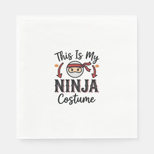 Rolig Ninja Kostym Halloween Vektor Design_1 Pappersservett (Framsidan)
