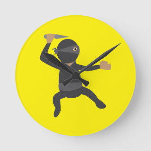 Rolig Ninja Rund Klocka