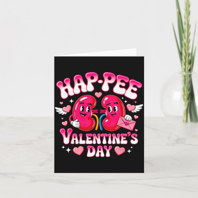 Rolig njure Hap Pee Alla Hjärtans Dag Urologiskyrk Kort (Framsida)