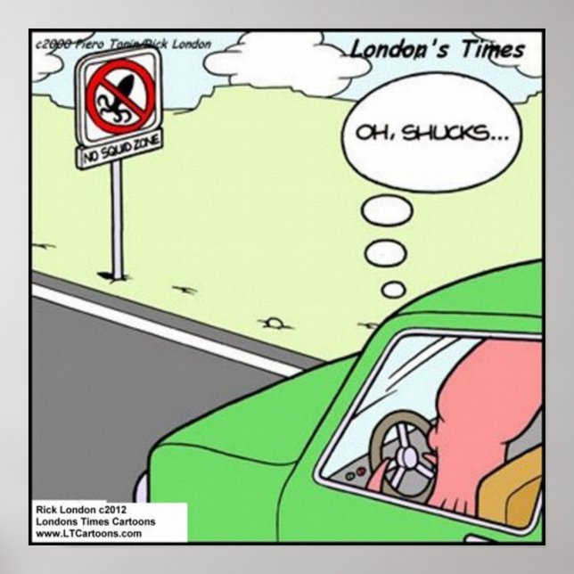 Rolig No Squid Zone Affisch (Framsidan)