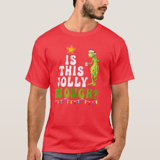 rolig nog grön glad julgran Ljuskedjor T Shirt
