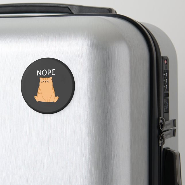 Rolig Nope Katt Grafisk  Magnet (In Situ (Luggage))