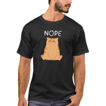 Rolig Nope Katt Grafisk T-Shirt