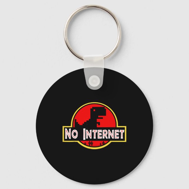 Rolig nördigt ingen internet-dinosaurie datavetens nyckelring (Framsida)