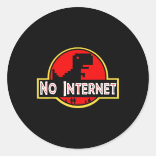 Rolig nördigt ingen internet-dinosaurie datavetens runt klistermärke
