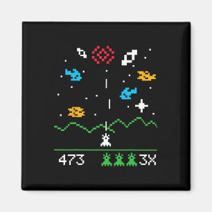 Rolig nördigt retro astrospace TV-spelare nörd pre Magnet