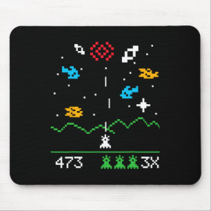 Rolig nördigt retro astrospace TV-spelare nörd pre Musmatta