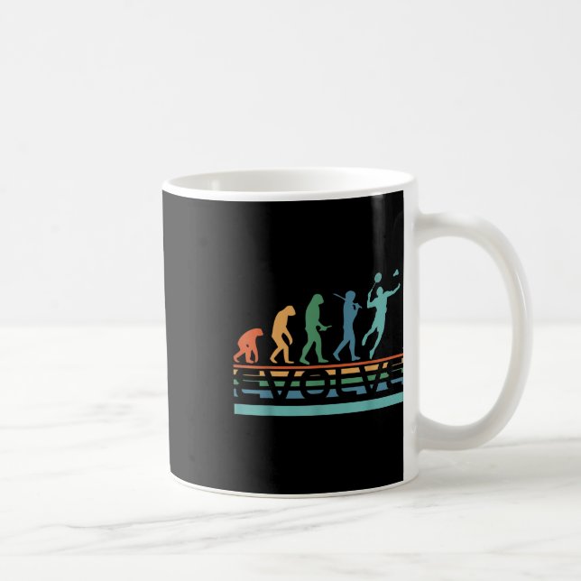 Rolig nördigt Utveckla Badmintonspelare Evolution  Kaffemugg (Höger)