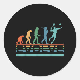Rolig nördigt utvecklas badmintonspelare Evolution Runt Klistermärke