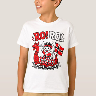 Rolig Norge Viking, söt serietecknad norsk unge S T Shirt