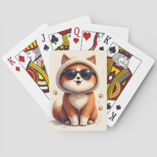 Rolig norsk skogskatt kawaii katt casinokort