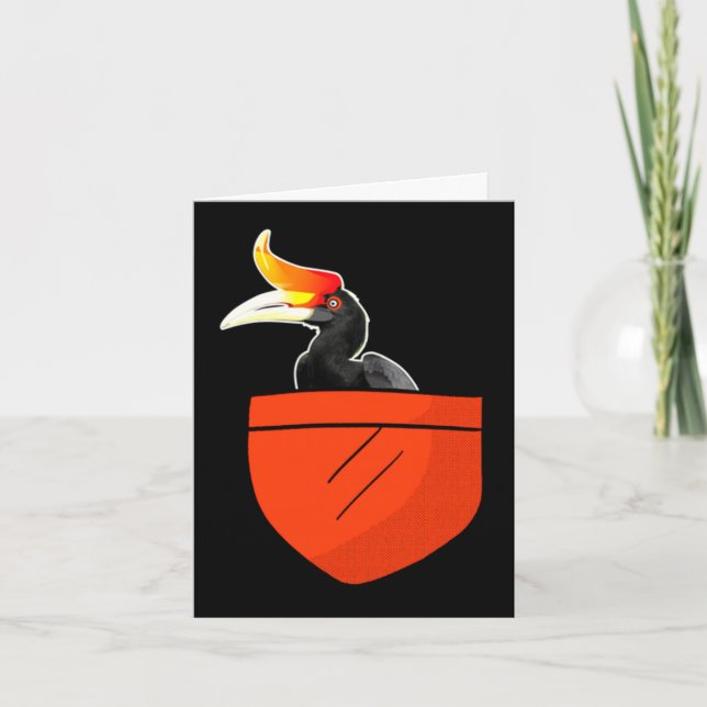 Rolig noshörning fågel design föreställning  kort (Framsida)