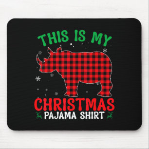 Rolig Noshörning Jul Pj Pyjamas Herr Kvinnor Pj Fö Musmatta