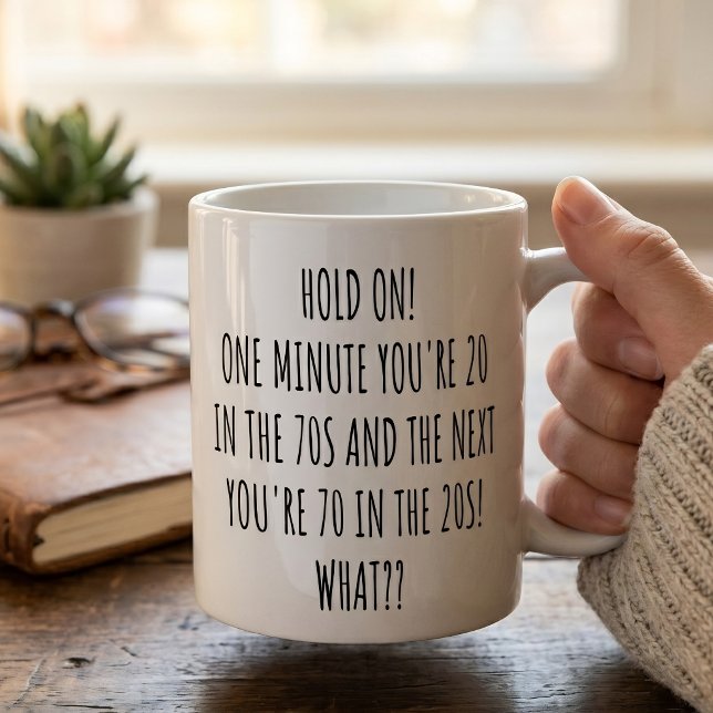 Rolig Nostalgi Glad 70-årsdag Kaffe  Mugg (Skapare uppladdad)