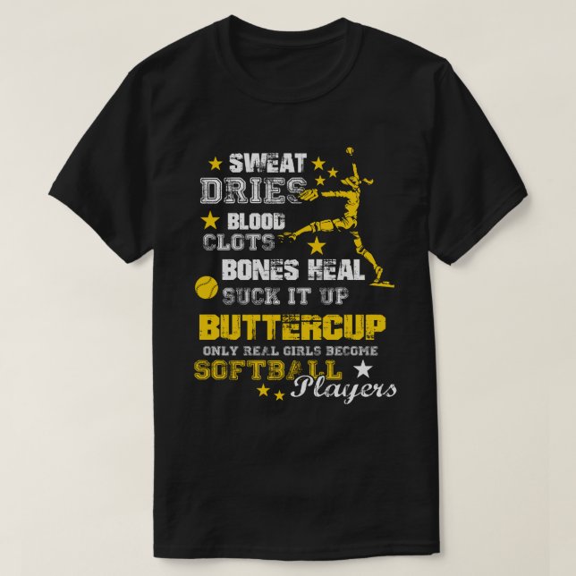 Rolig noveltygåva för softballspelare t shirt (Design framsida)
