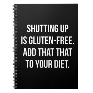 Rolig noveltyhumor - att stänga sig upp är Gluten Anteckningsbok