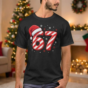 Rolig Nummer 67 Godisrandig Jul T Shirt