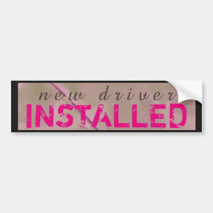 Rolig Ny Förare Installerad Rosa Svart Bildekal