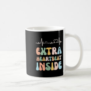 Rolig Ny Mamma Extra Hjärtbeat Inuti Graviditet An Kaffemugg