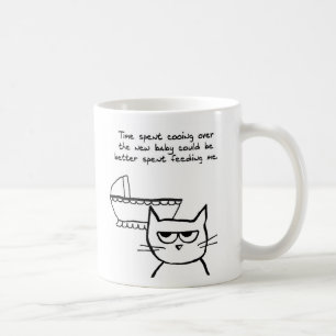 Rolig ny mammamugg - katten är svartsjuk av baby kaffemugg