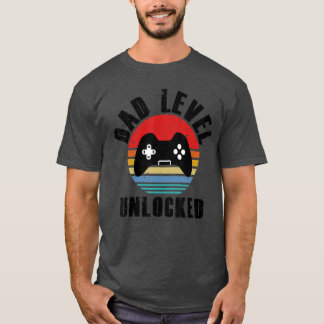 Rolig Ny Pappa Pappa Nivå Upplåst Gaming familj T Shirt