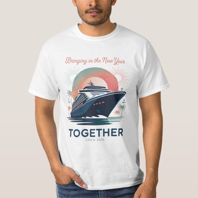 Rolig nyårsbesättning säger 2026 Vänner T Shirt (Framsida)