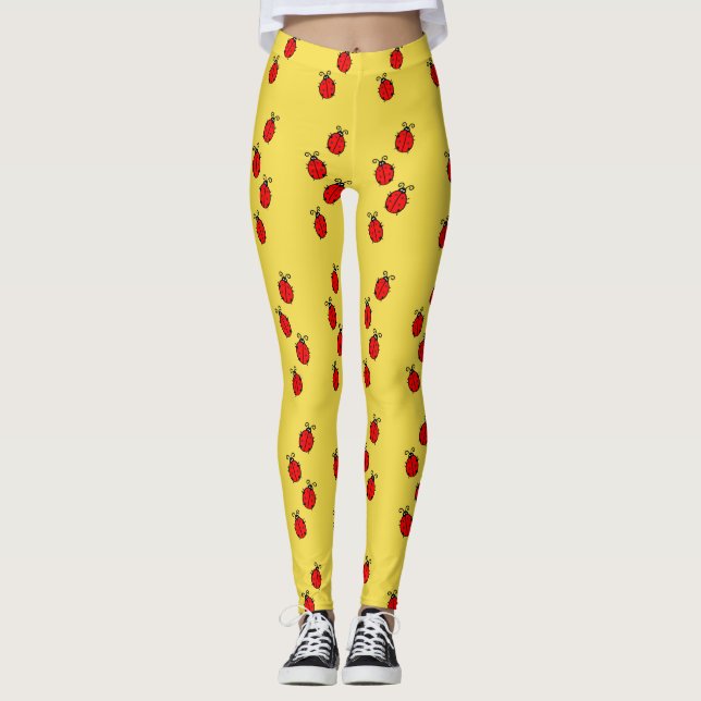 Rolig nyckelpigamönsterdamasker leggings (Framsida)