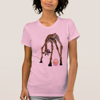 Rolig nyckfull giraff och muffin t-shirt