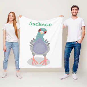 Rolig nyfiken duvserieillustration fleecefilt