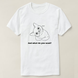 Rolig Nyfiken Katt Citat Minimalistisk Grafisk T-S T Shirt