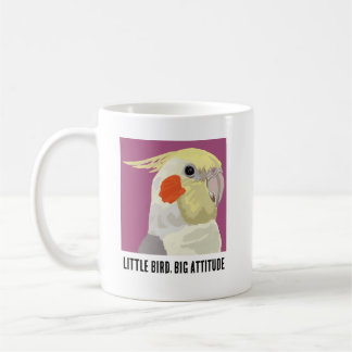 Rolig Nymf Liten Fågel Stor Attityd Porträtt Kaffemugg