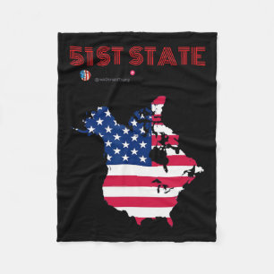 Rolig O Kanada 51st State Trump Kanada Meme Amerik Fleecefilt