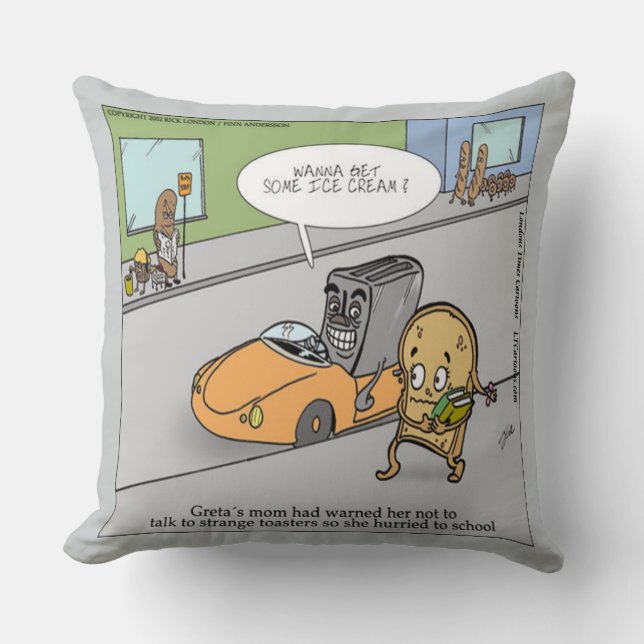Rolig Obehaglig Toastare Ren Bomull Stor Kuddcover Kudde (Framsida)