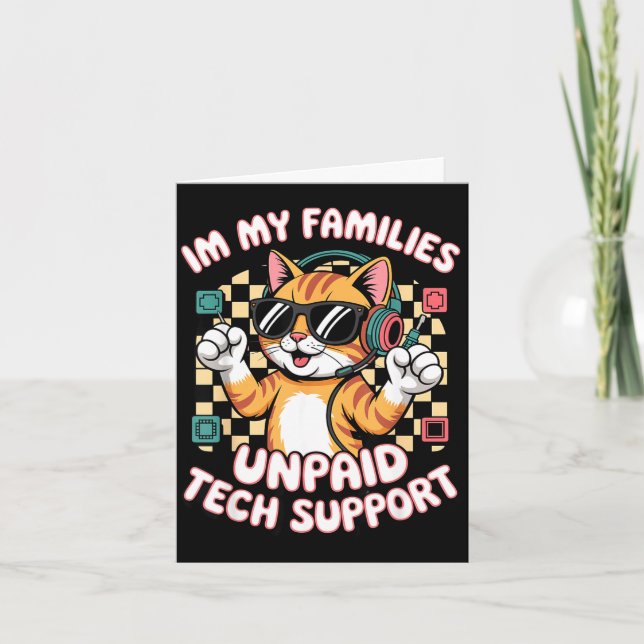 Rolig obetald teknik pc support orange tabby katt  kort (Framsida)