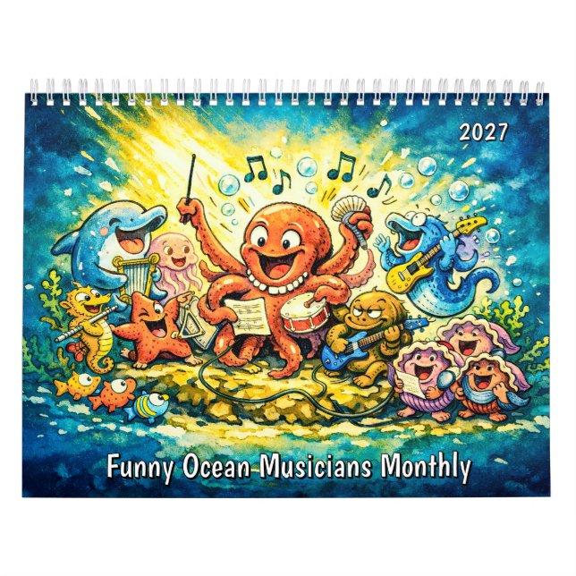Rolig Oceanmusiker Månadskalender Kalender (Omslag)
