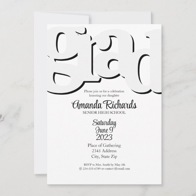 ROlig och DJÄRVT Invitation till studentfest Inbjudningar (Framsida)