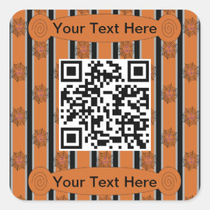 Rolig och elegant halloween spindelnät QR-kod Fyrkantigt Klistermärke