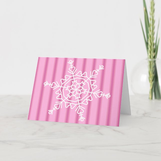 Rolig och Exklusiv Rosa Snöflinga Inbjudan (Framsida)