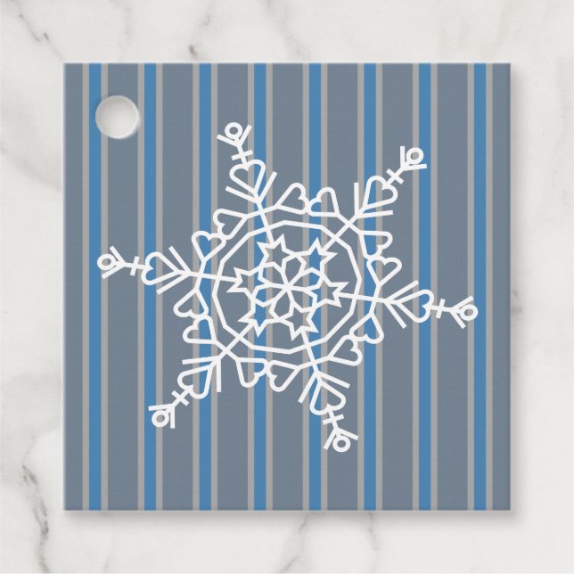 Rolig och Exklusiv Snöflinga Gåvor Etiketter (Framsida)