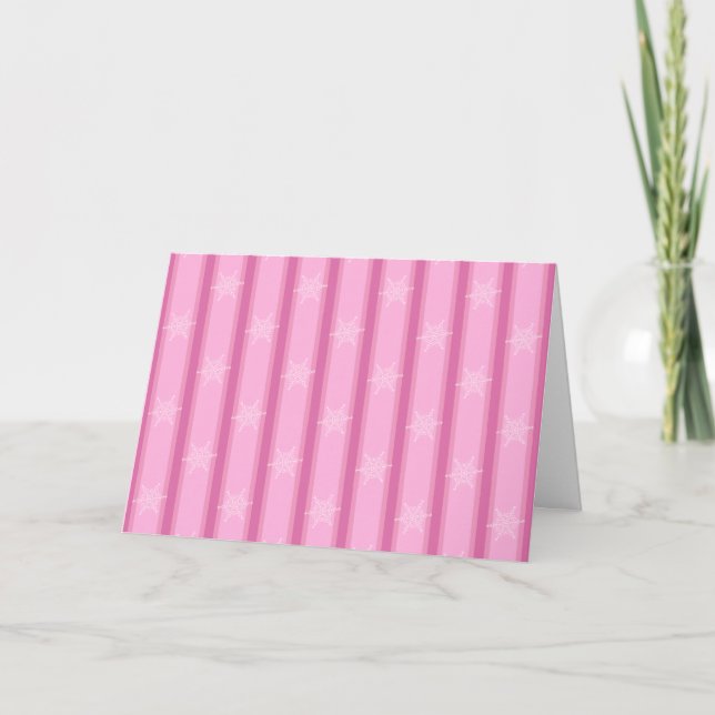 Rolig och fånig rosa snöflinga inbjudan (Framsida)