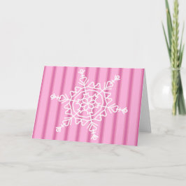Rolig och fånig rosa snöflinga inbjudan