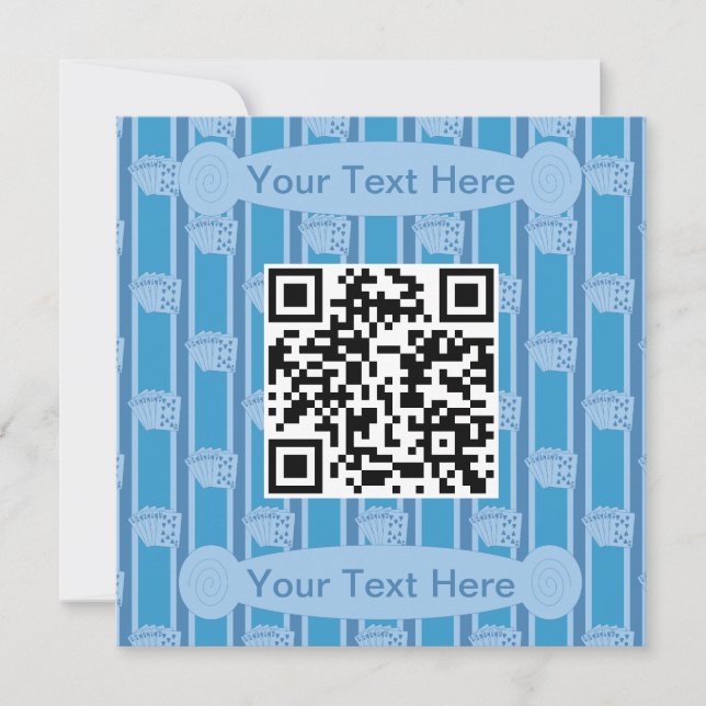 Rolig och fånig Royal Flush QR-kod Inbjudningar (Framsida)