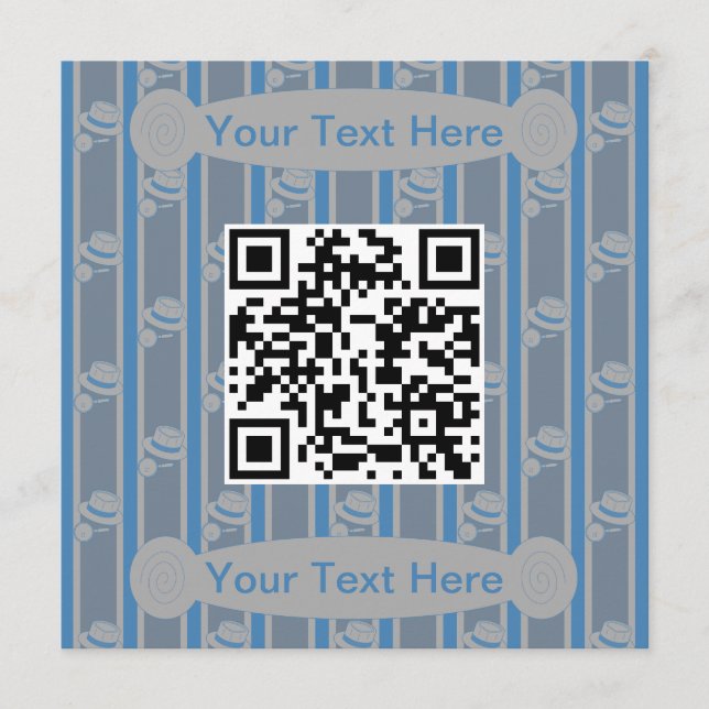 Rolig och fantasifull detektiv QR-kod Inbjudningar (Framsida)