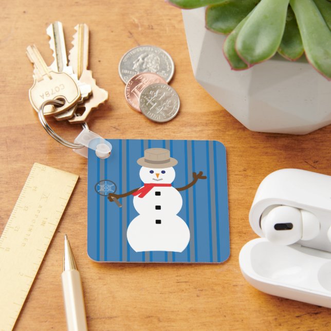 Rolig och fantasifull Snömannedetektiv Nyckelring (Skrivbord)