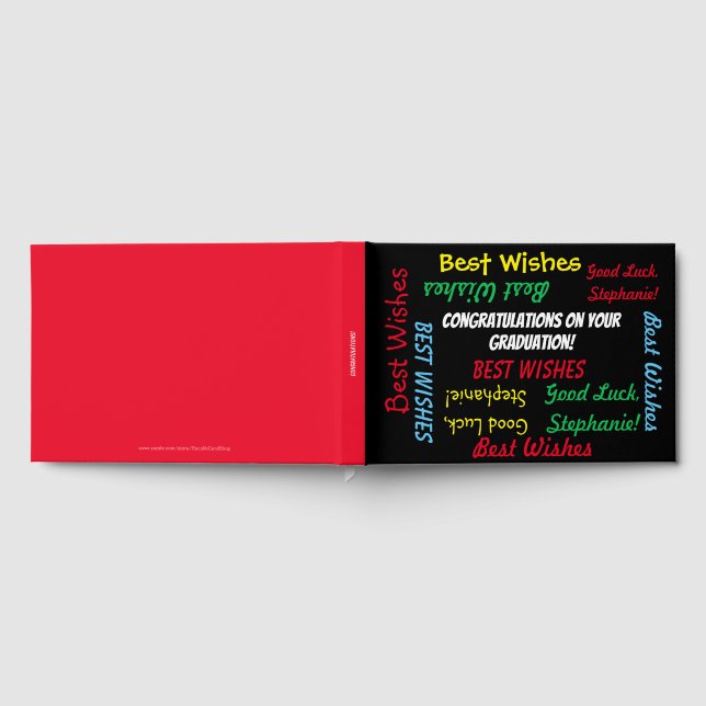 Rolig och färgglad gästbok för examensfest (Full)