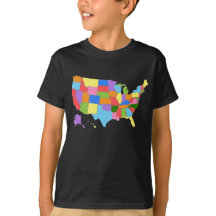 Rolig och färgrik regnbågekarta av USA
